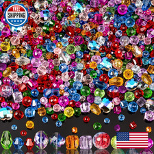 636pcs Glass Beads for Jewelry Making - Colorful Rainbow Craft Crystal Beads wit