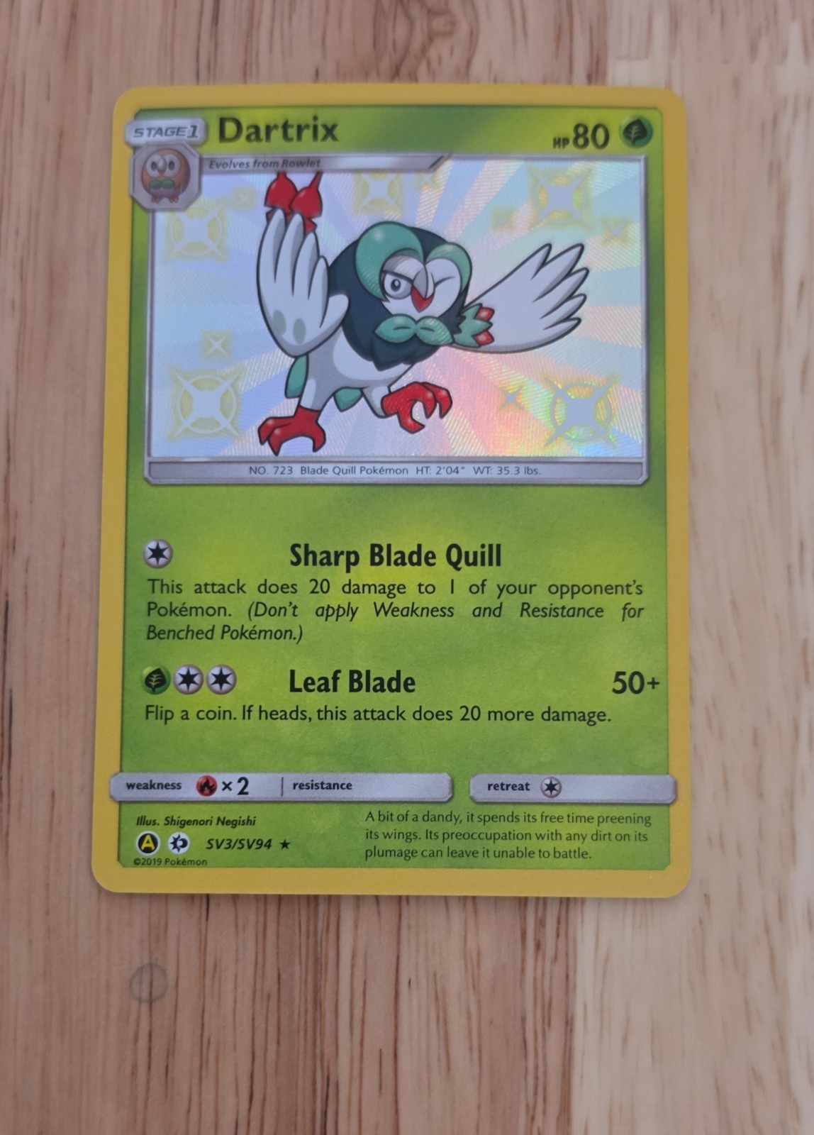 Dartrix SV3/SV94 Hidden Fates: Shiny Vault Holo