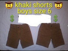 Lot Of 2 Wonder Nation Khaki Shorts Little Boys Size 6 Adjustable Waist Pockets
