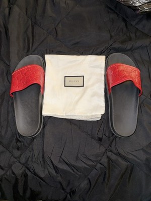 Gucci Red Leather Flip Flop/Sandals Size 10US/ 40-41 Women's EU