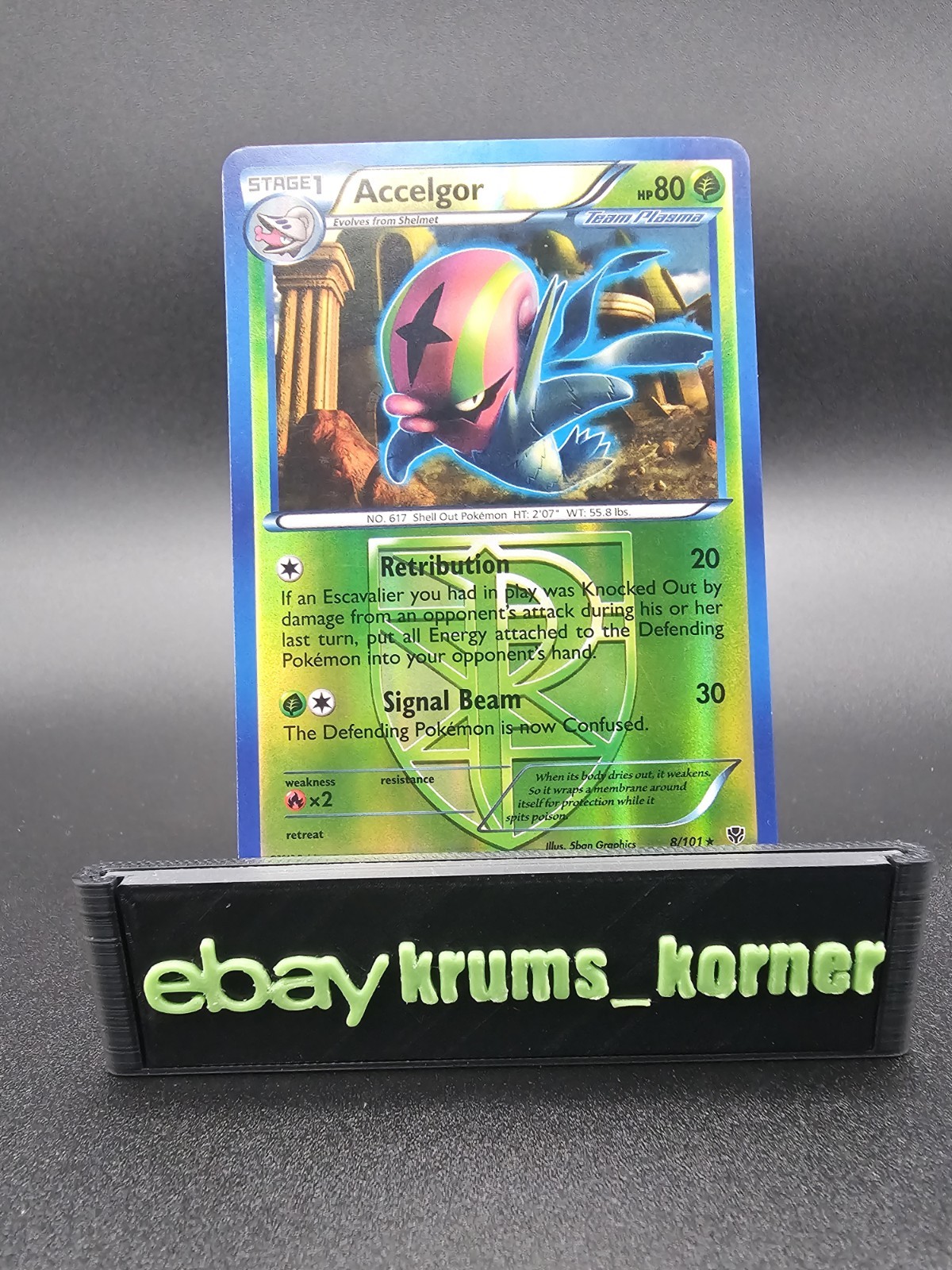 Accelgor (Team Plasma) 8/101 Plasma Blast Reverse Holo - LP