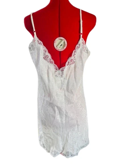 UNDERCOVER Abito Victoria’s Secret Lingerie grande raso pizzo negligee slip avorio da sposa L