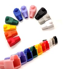 Ethernet RJ45 Cat5e Cat6 Network Connectors & Boots LAN Patch Cable Plug End Lot