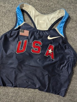 Nike Pro Elite Fit Dry Crop Singlet Team USA 2008 Olympic Track Women's XL 