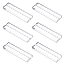 6Pcs Clear Acrylic Stand, 3.9" Square Card Holders with 1/8" Slot, 100 x 30 mm