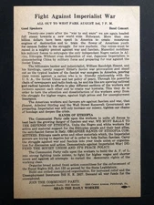 Hill Section Communist Party / 1935 broadsheet ant-Mussolini invasion