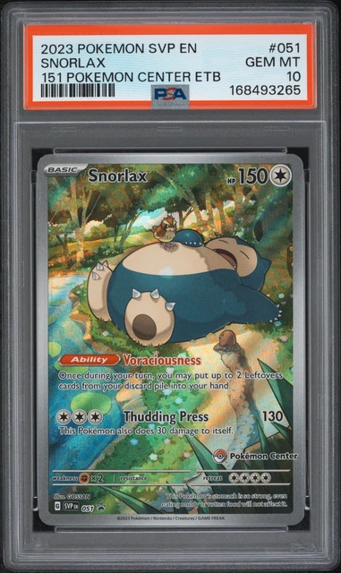 2023 POKEMON SVP EN-SV BLACK STAR PROMO #051 SNORLAX PSA 10