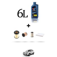 Hoffcar Servicekit 4 Filter Und 6L ÖL FüR Ford Kuga II 2.0 Tdci 120KW Ab 201