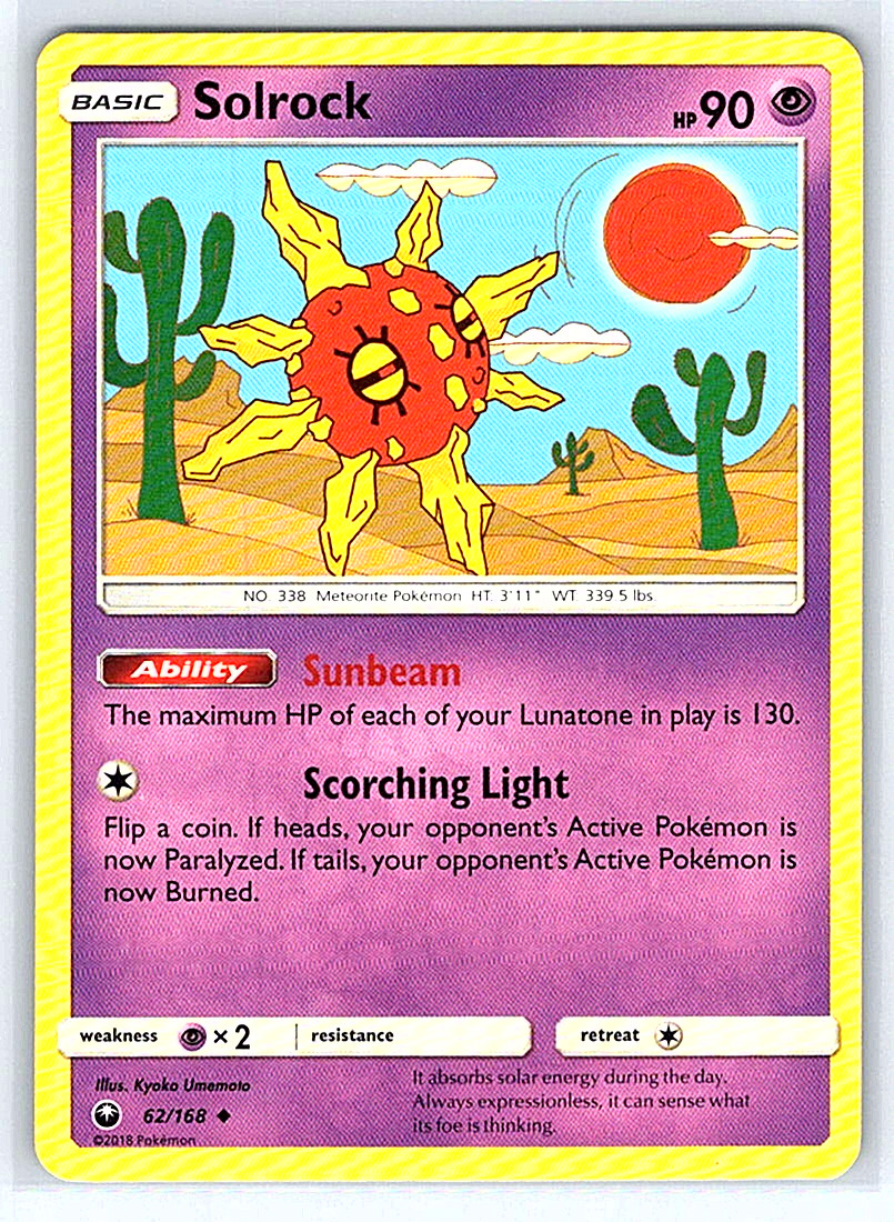 Solrock 62/168 Celestial Storm NM or LP Pokemon Card