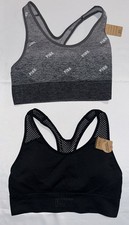 2 New Victoria s Secret PINK Sports Bras S Logo Lined Padded Gym Bra Black NWT