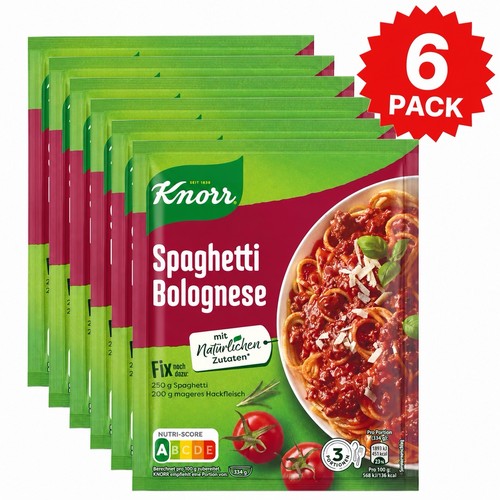 6x Knorr Spaghetti Bolognese Fix Seasoning Mix German 40g Packets