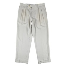 NWT Lauren Ralph Lauren Mens 34x30 Pleated Dress Pants Stone Beige Cuffed Retro