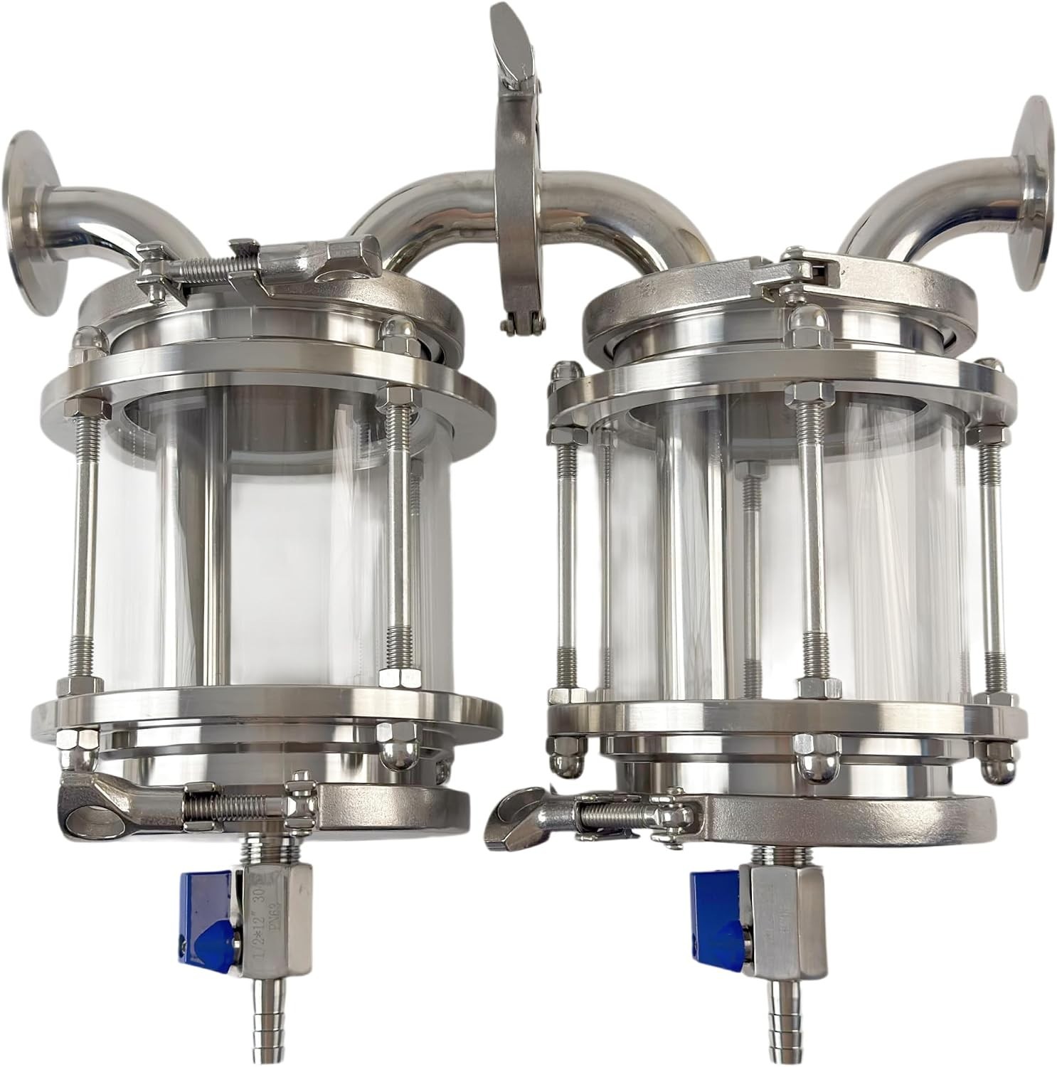 2" TC x 4 inch Tri Clamp Glass Thumper Alcohol Distilling (Double Thumpers Kit)