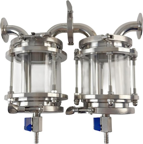 2" TC x 4 inch Tri Clamp Glass Thumper Alcohol Distilling (Double Thumpers Kit)