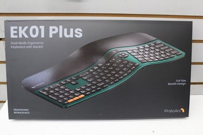 ProtoArc EK01 Plus Ergonomic Split Bluetooth Keyboard USB Wireless Backlit Green