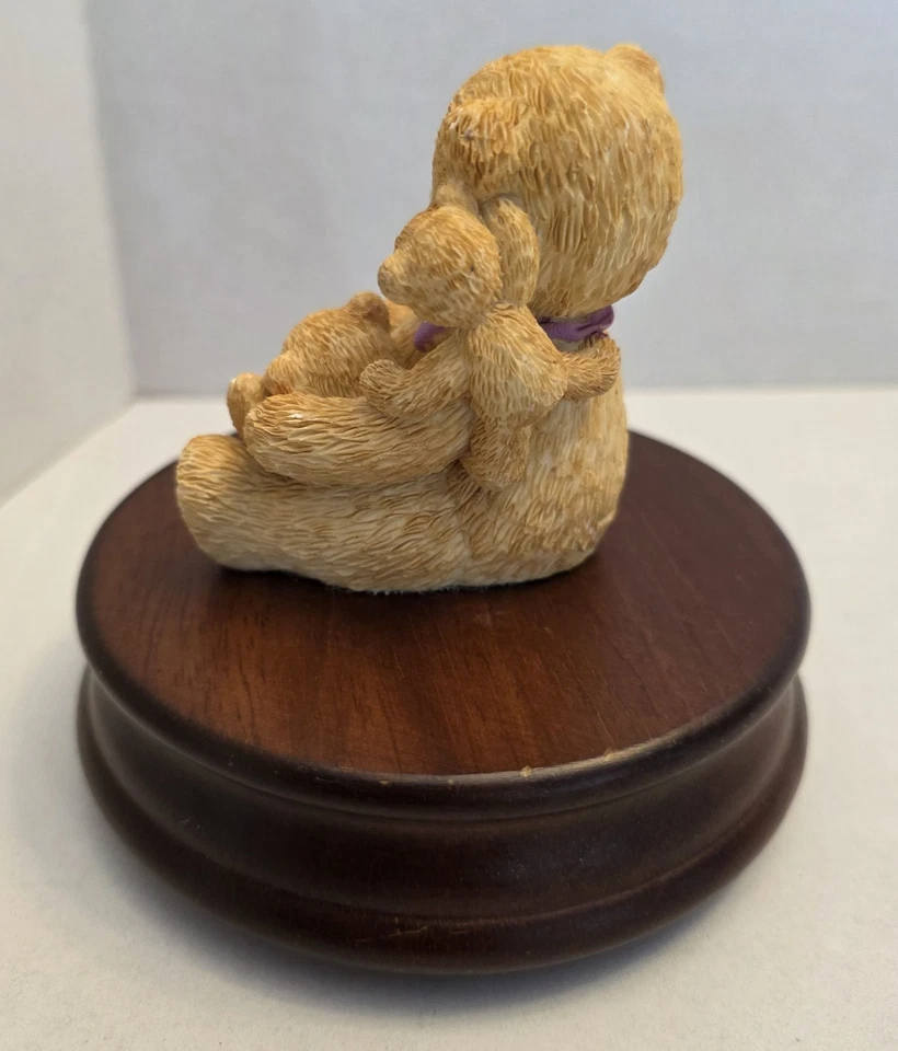 Oso de peluche Playmates estatua musical base de madera Estes Park Colorado Foto 4 de 4