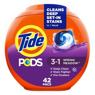 Tide, Pods laundry detergent pacs, 3-in-1 42 Count (Pack of 1), Multicolor