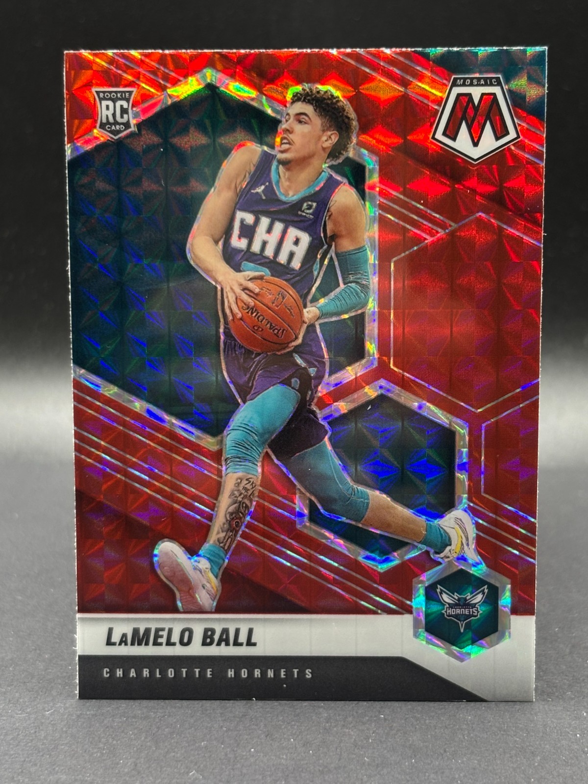 2020-21 Panini Mosaic - Rookie LaMelo Ball #202 Reactive Red Prizm (RC)