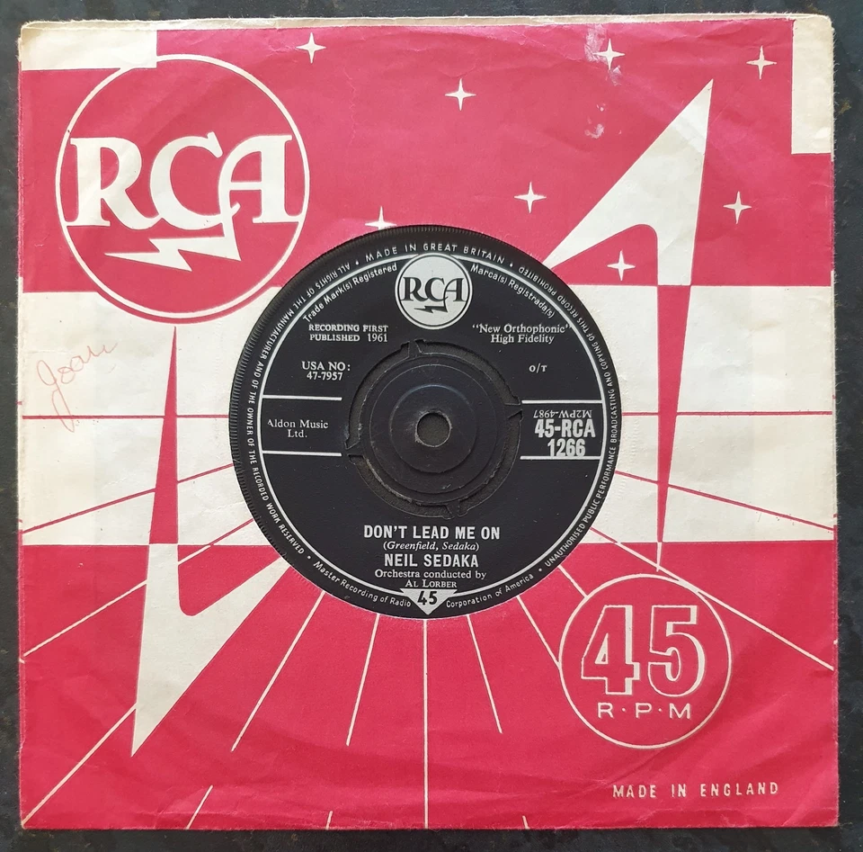 NEIL SEDAKA - Happy Birthday Sweet Sixteen - RCA - RCA 1266 - NM - Image 2 of 2