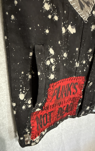 Tripp NYC Vest Mens Studs Punk Vest Patches Leopard Back New RARE Hard to Find S - Picture 16 of 17