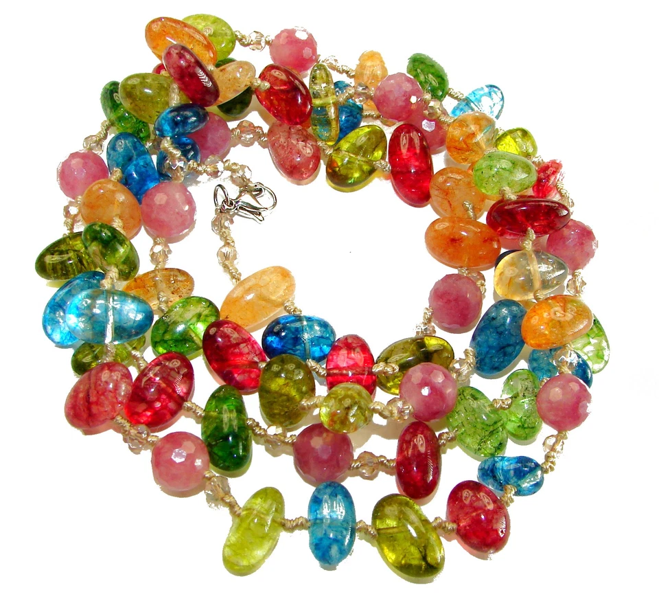 114.5ct Watermelon Tourmaline 925 Sterling Silver Necklace Pink Oval 75.5g - Image 3 of 4