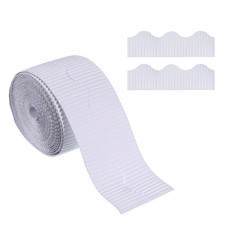 3.9inch x 49.2ft Bulletin Board Border Scalloped Trim for Classroom Decor White