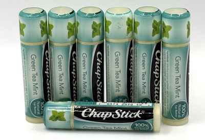 ChapStick Green Tea Mint Lip Balm - Lot of 7 Tubes Sealed