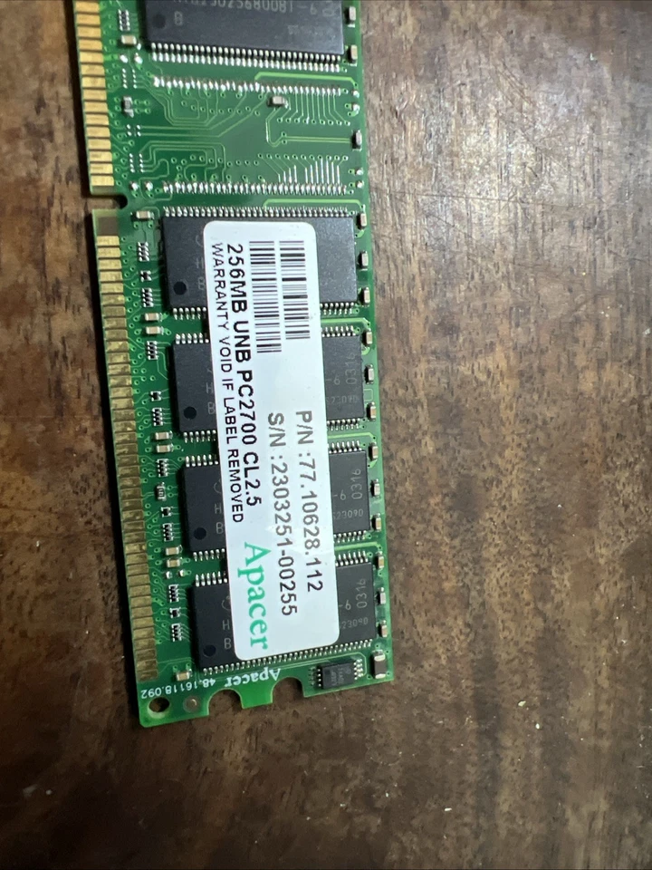 Vintage PC Memory Apacer PC2700 CL2.5 256MB 77.10628.112 UNB New NOS - Image 2 of 4