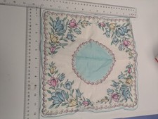 Blue And White Handkerchief Vintage Excellent Condition Vibrant 1950s