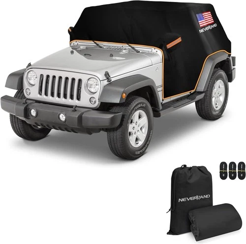 For Jeep Wrangler 2 / 4 Door 2007-2024 JK JL JKU JLU Half Car Cover Waterproof