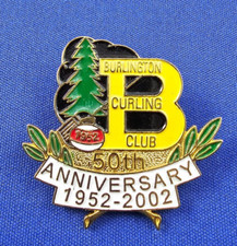 Burlington Curling Club BURLINGTON ONTARIO 50th Anniversary Pin 1952-2002