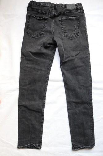 Gap Kids Boys Denim Jeans 14 Regular Slim Black Patch Work Stretch - Picture 5 of 5
