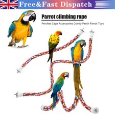Pet Bird Screw On Cage Perch 3 Sizes Parrot Budgie Cockatiel Rope Perches Toy UK