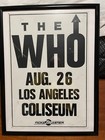 The Who 1989 Concert Poster Los Angeles Coliseum Vintage Used Thick Paper