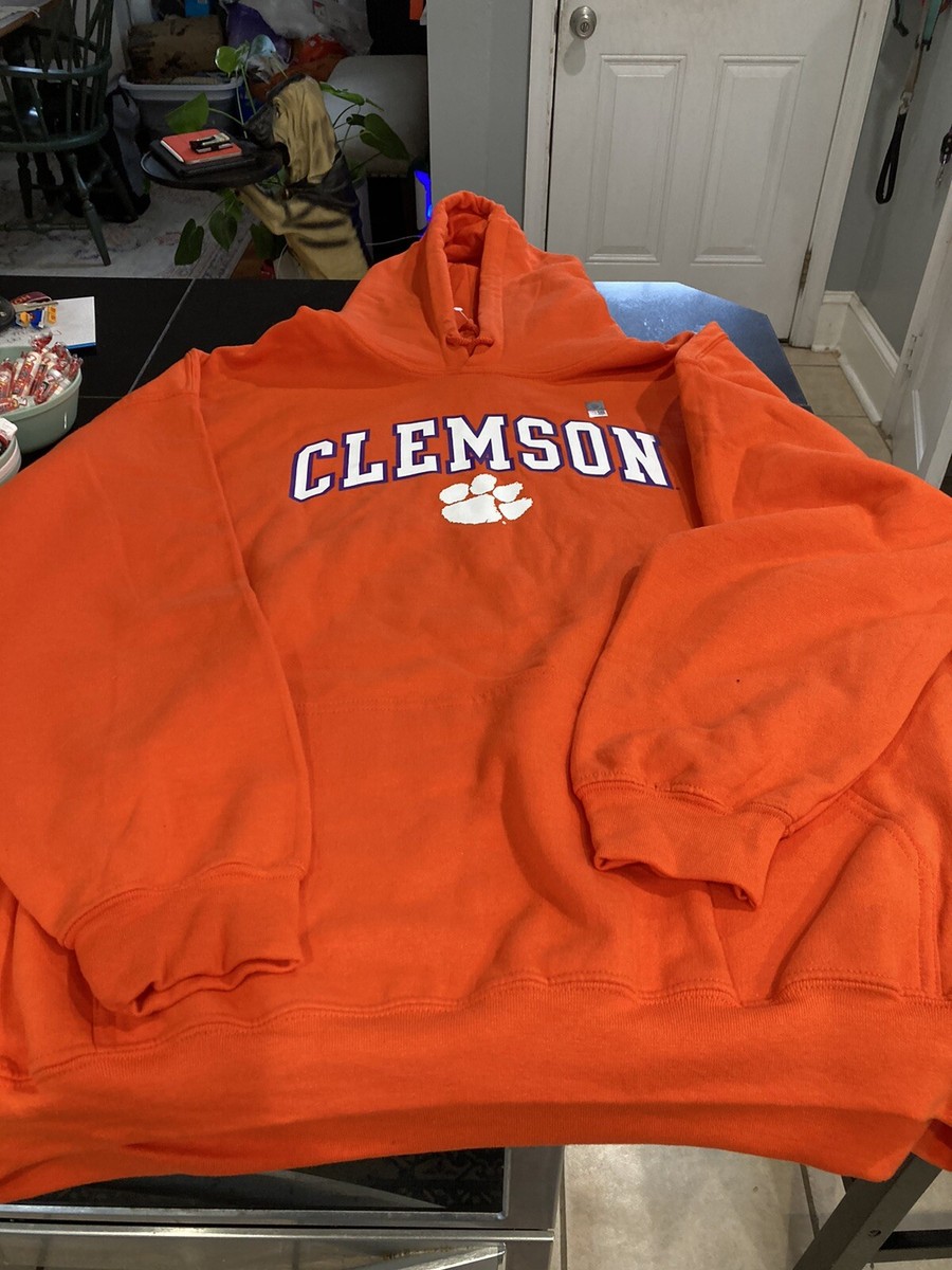 MENS Clemson Tigers Orange Embroidered Pullover Hoodie Sweatshirt Size XXL  NEW
