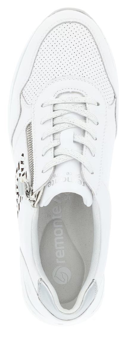 Remonte Damen Echtleder Sneaker kristallweiss-silber