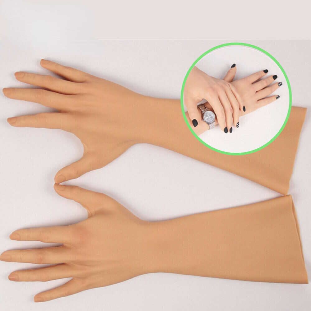 MOTLEYBEAN Realistische Haut Silikon Handschuhe 60cm Weibliche