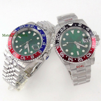 40mm NH35/MIYOTA 8215/PT5000 Men's Watch Sapphire Glass Date Green Dial