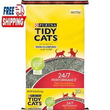 Non-Clumping Cat Litter, 24/7 Performance Odor Control Formula, 30 lb Box
