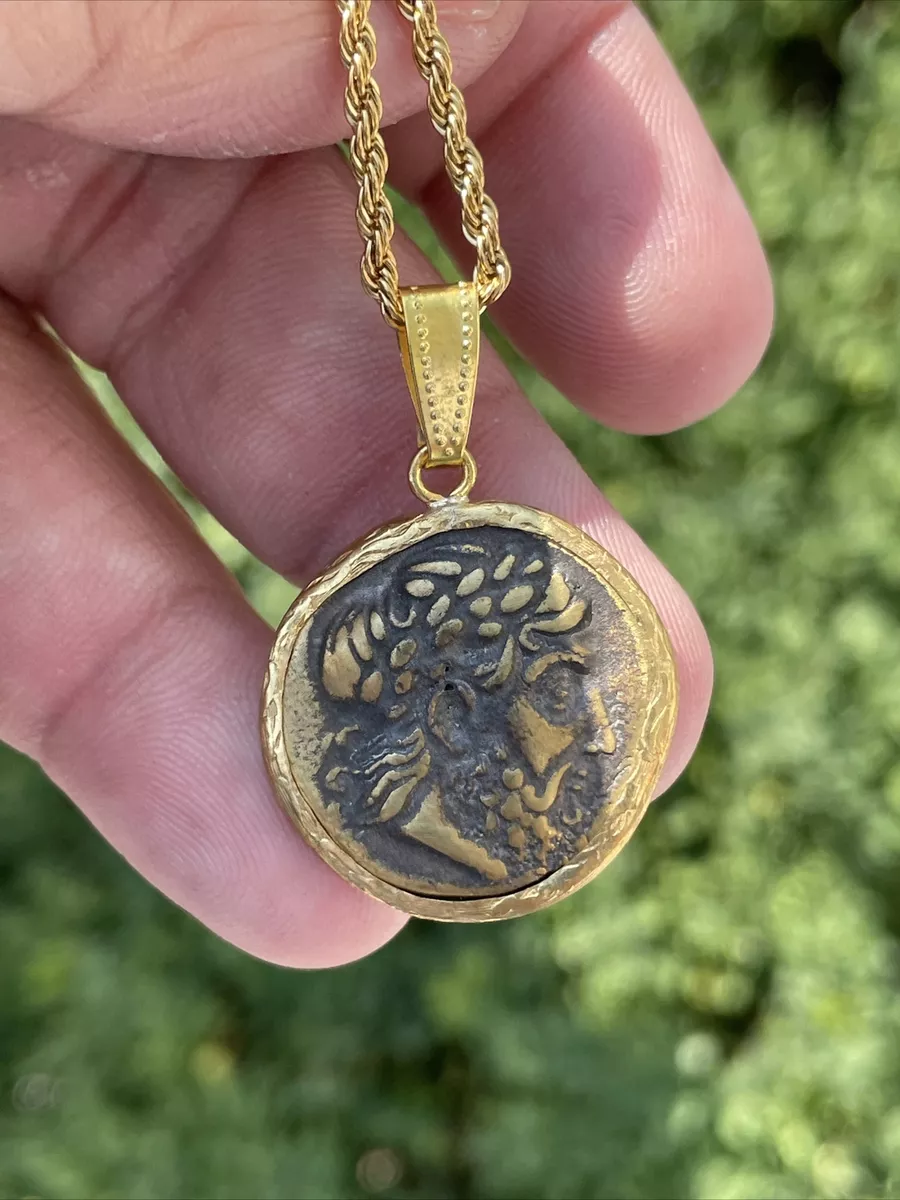 Caesar coin necklace deals