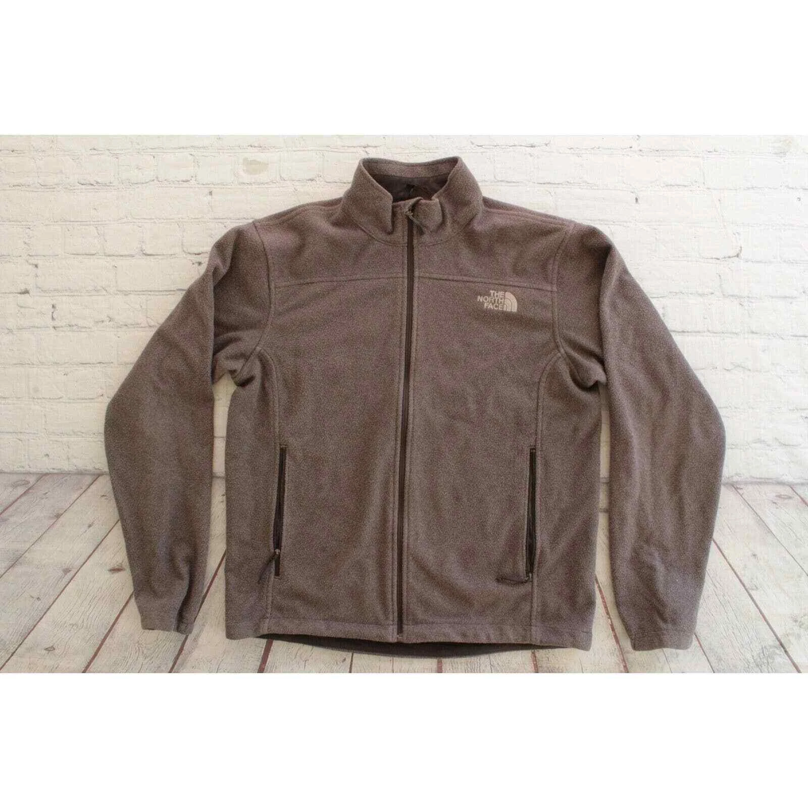 Mens The NORTH FACE Gray Khumbu Zip Fleece Polartec Jacket Sweater Liner Medium