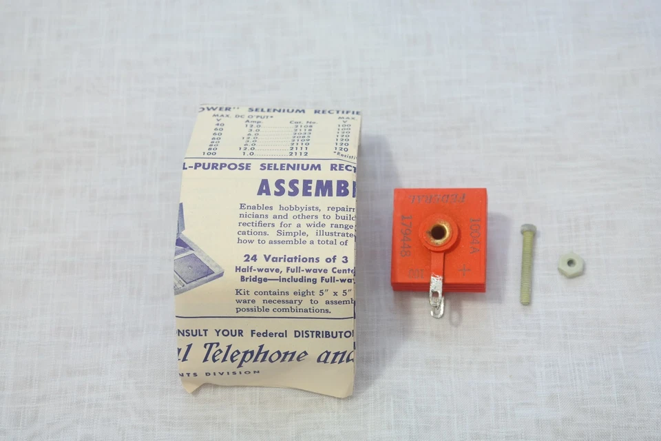 Vintage Federal Selenium Rectifier 100 MA Cat. 1004A Volts-130 NOS guitar amps - Image 3 of 4