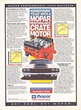 Vintage 1997 Mopar Performance Crate Motor Print Ad Auto Parts