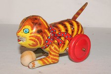 1950's Linemar Small Push Tail Down Kitten,  Works