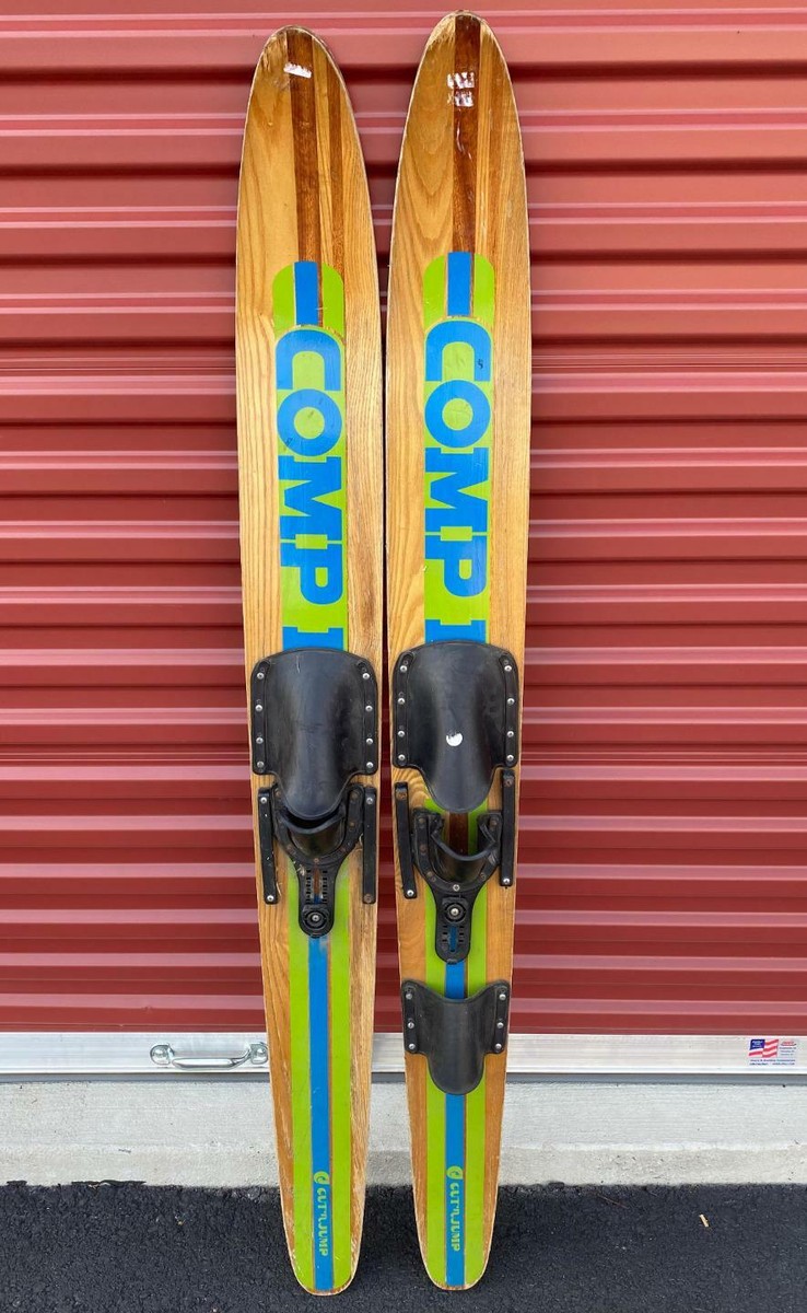 スキー natur Vintage 1970s Cut 'n Jump Wood 'Comp 1' Water Skis Combo