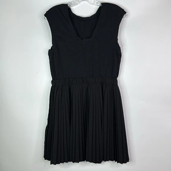 Kate Spade Saturday abito nero skate plissettato senza maniche grande