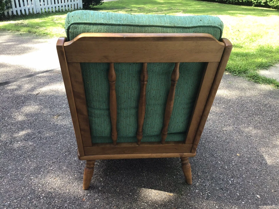 Sillón Cushman tapizado vintage cabaña lago casa casa casa núcleo Foto 4 de 4