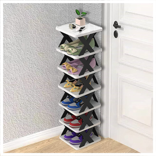 Folding Shoe Rack 7 Tier Shoe Rack Tall Narrow Shoe Tower Rack for