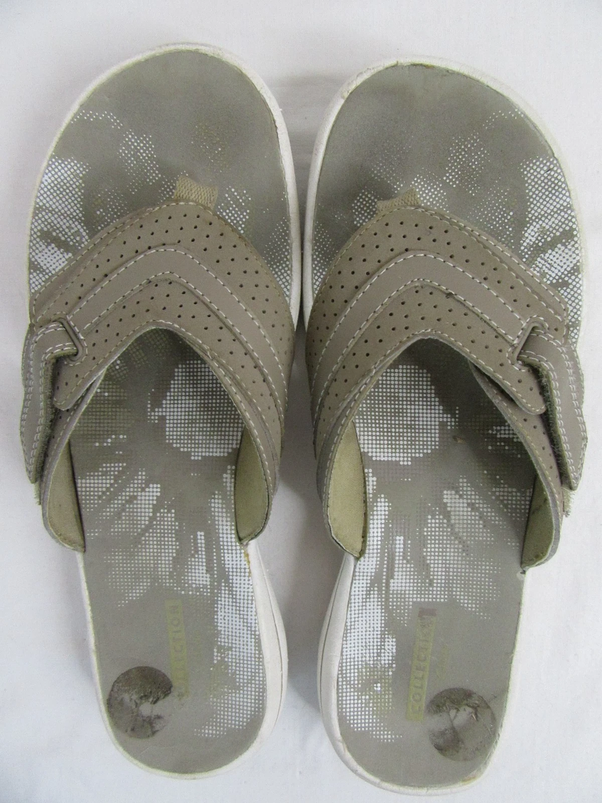 Sandali donna Clarks Collections infradito ammortizzati taglia 7M tortora