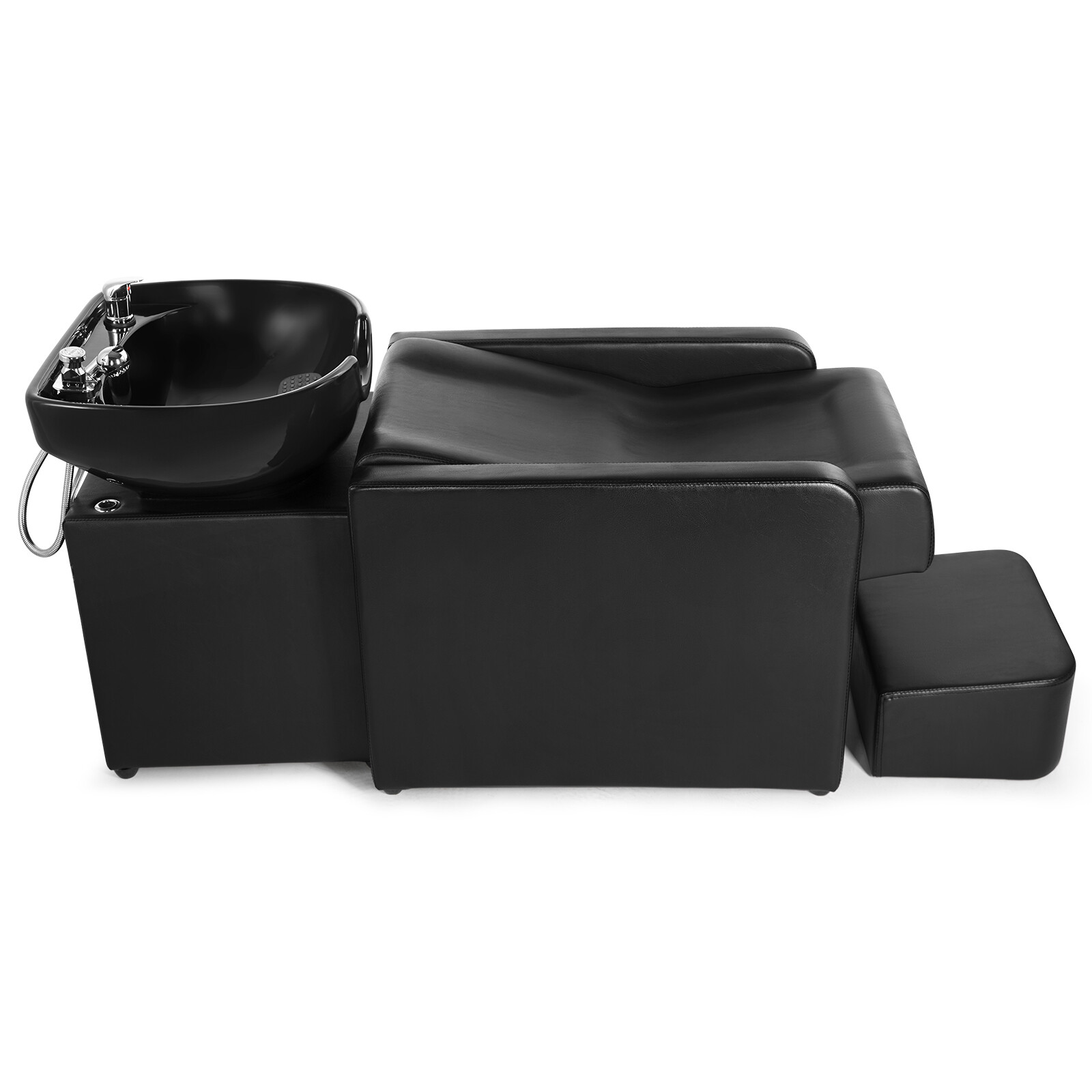 Pro Backwash Unit Ceramic Shampoo Bowl Salon Beauty Stylist Station w/Footrest